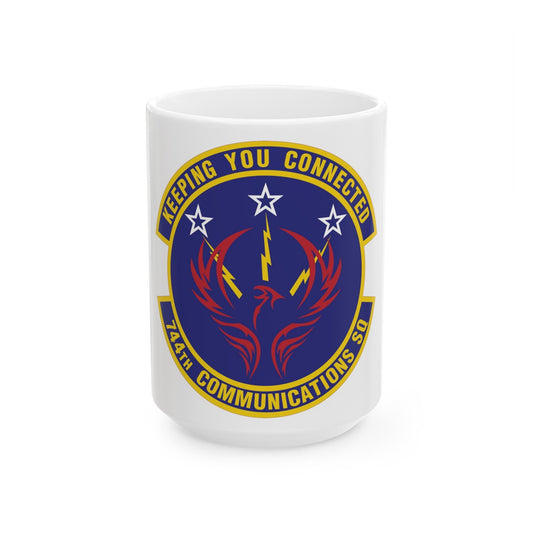 744th Communications Squadron (U.S. Air Force) White Coffee Mug-15oz-The Sticker Space