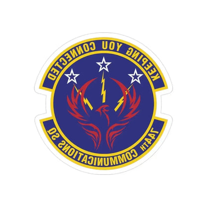 744th Communications Squadron (U.S. Air Force) REVERSE PRINT Transparent Die-Cut STICKER 2 Inch Die-Cut Transparent - The Sticker Space
