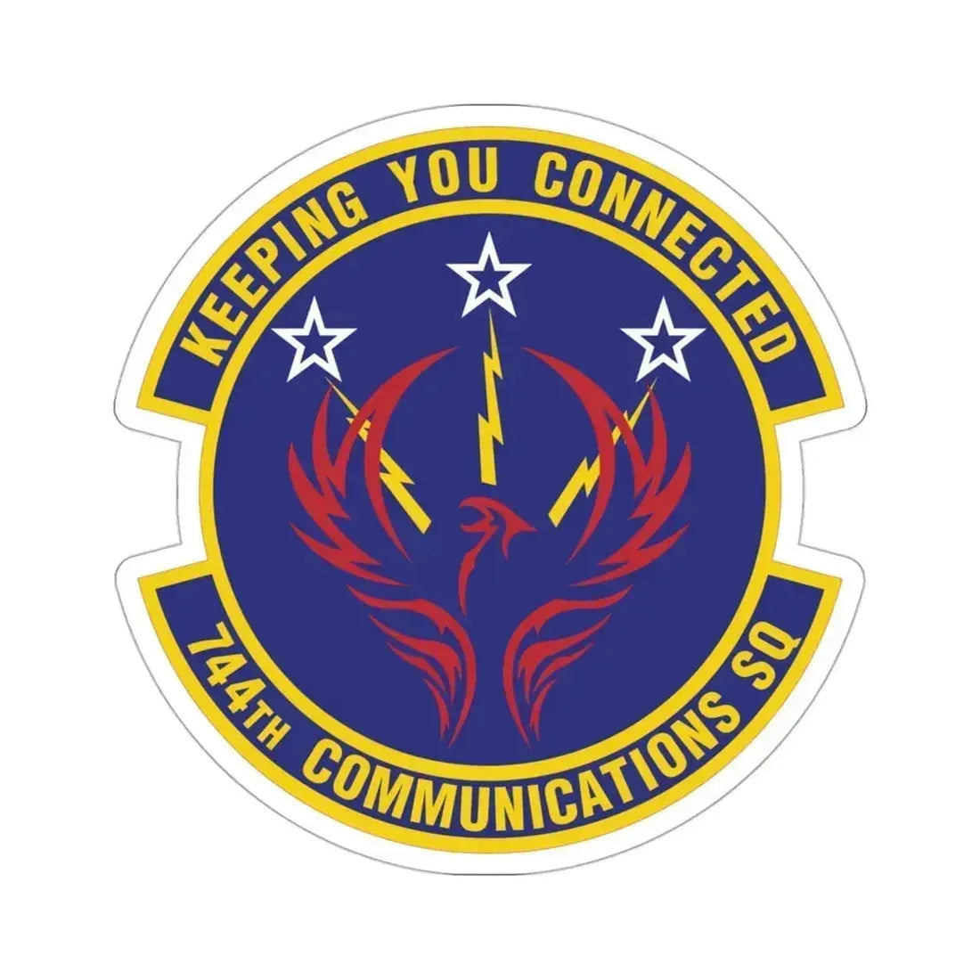 744th Communications Squadron (U.S. Air Force) STICKER Vinyl Die-Cut Decal 3 Inch - The Sticker Space