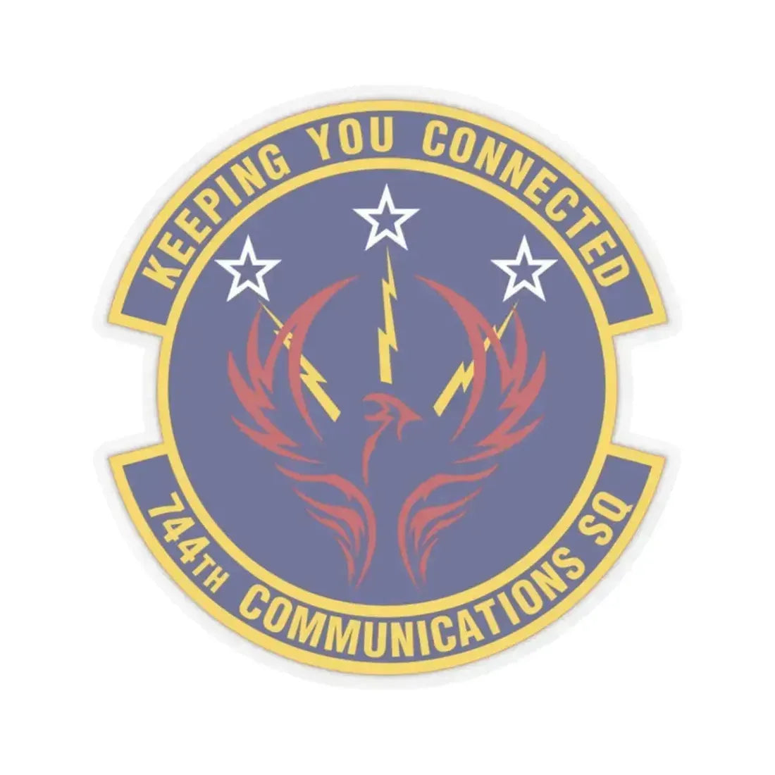 744th Communications Squadron (U.S. Air Force) STICKER Vinyl Kiss-Cut Decal 2 Inch Transparent - The Sticker Space