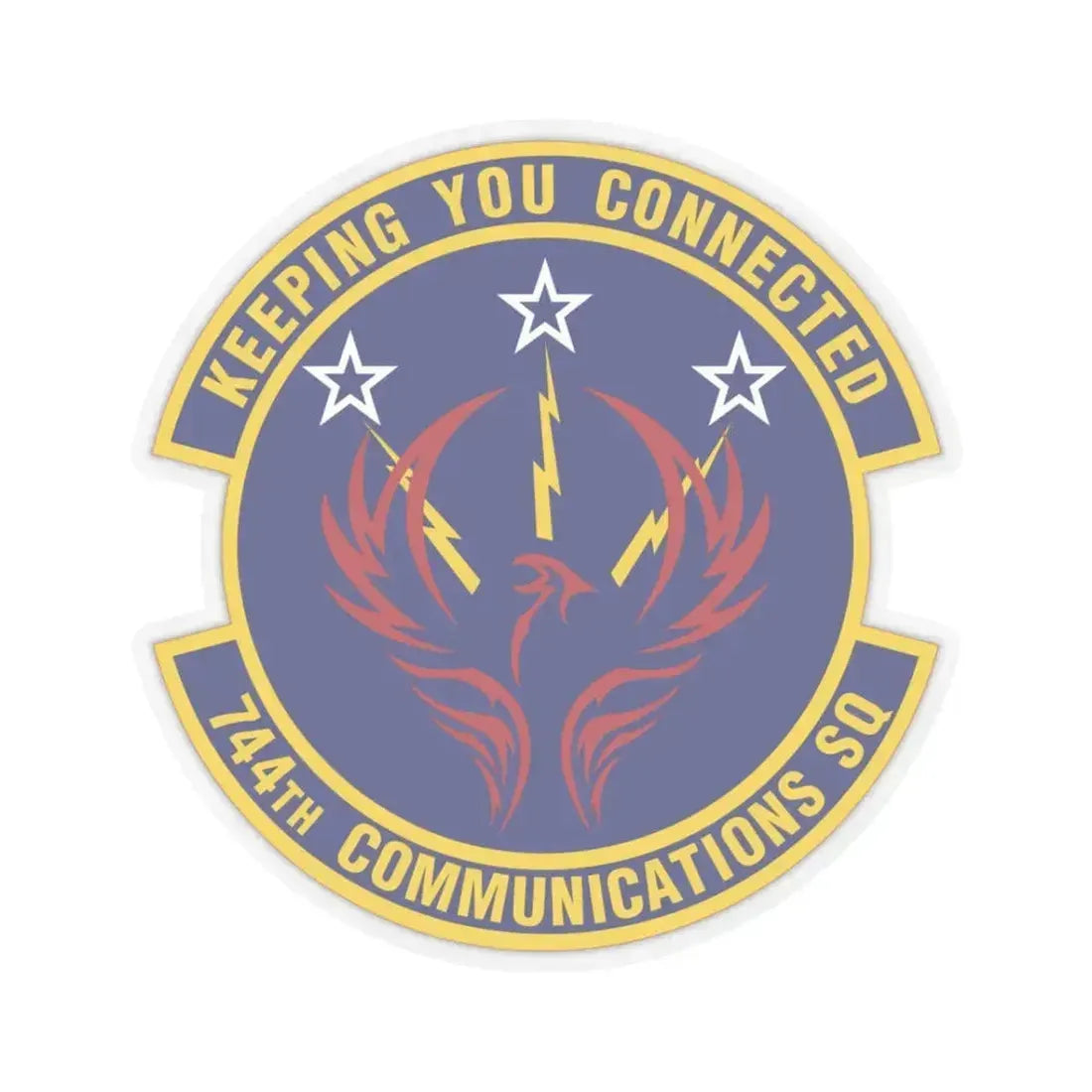 744th Communications Squadron (U.S. Air Force) STICKER Vinyl Kiss-Cut Decal 3 Inch Transparent - The Sticker Space
