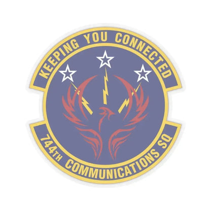 744th Communications Squadron (U.S. Air Force) STICKER Vinyl Kiss-Cut Decal 3 Inch Transparent - The Sticker Space