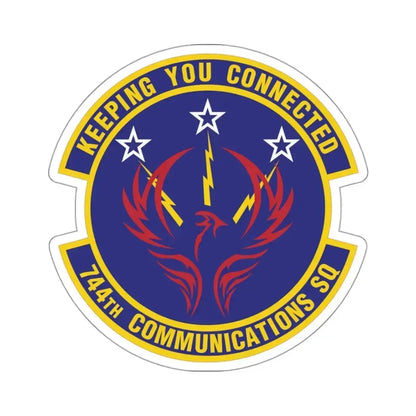 744th Communications Squadron (U.S. Air Force) STICKER Vinyl Kiss-Cut Decal 3 Inch White - The Sticker Space