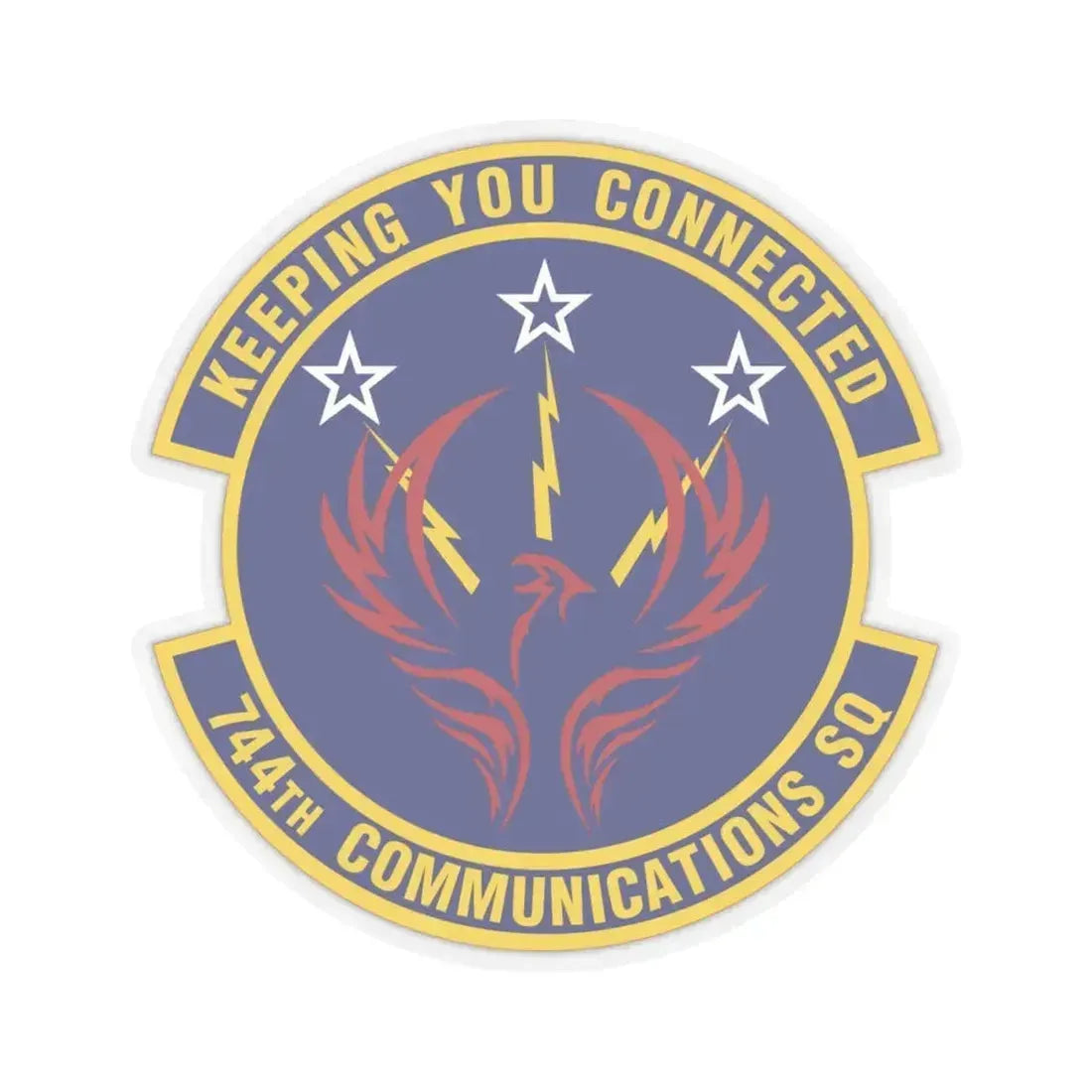 744th Communications Squadron (U.S. Air Force) STICKER Vinyl Kiss-Cut Decal 4 Inch Transparent - The Sticker Space