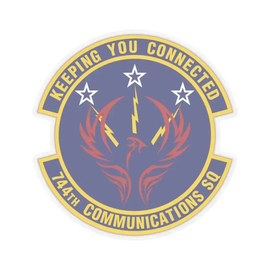 744th Communications Squadron (U.S. Air Force) STICKER Vinyl Kiss-Cut Decal 6 Inch Transparent - The Sticker Space