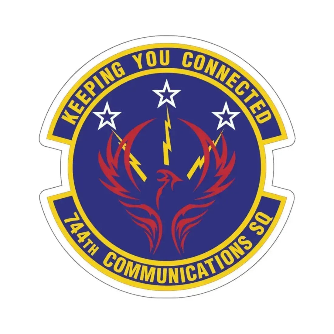 744th Communications Squadron (U.S. Air Force) STICKER Vinyl Kiss-Cut Decal 6 Inch White - The Sticker Space