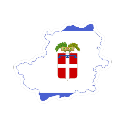 Flag map of the Province of Turin (Italy) STICKER Vinyl Kiss-Cut Decal