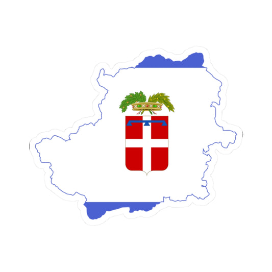 Flag map of the Province of Turin (Italy) STICKER Vinyl Kiss-Cut Decal