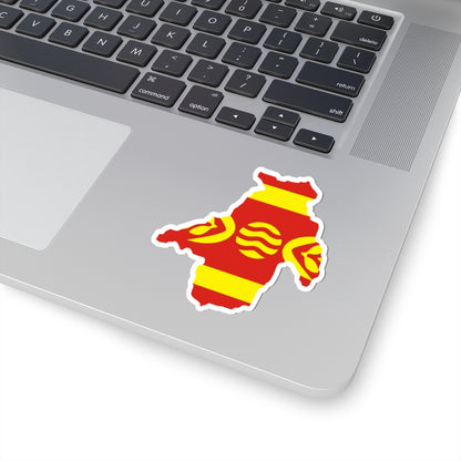 Flag map of Kočani Municipality (North Macedonia) STICKER Vinyl Kiss-Cut Decal