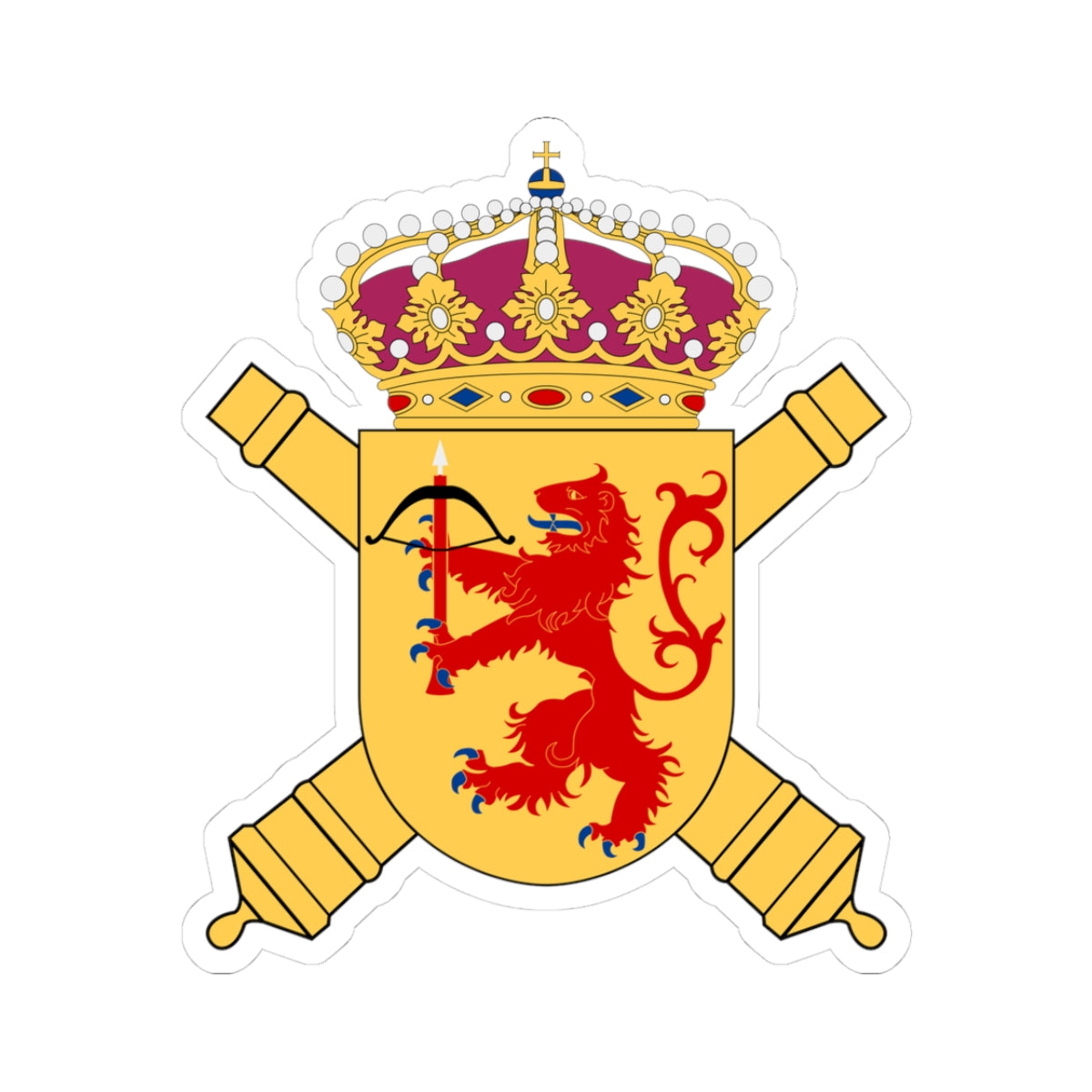 Smålands artilleriregemente vapen (Sweden) (Coat of Arms) STICKER Vinyl Kiss-Cut Decal