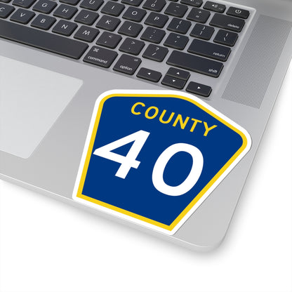 County 40 MN (Minnesota) (Road Sign) STICKER Vinyl Kiss-Cut Decal