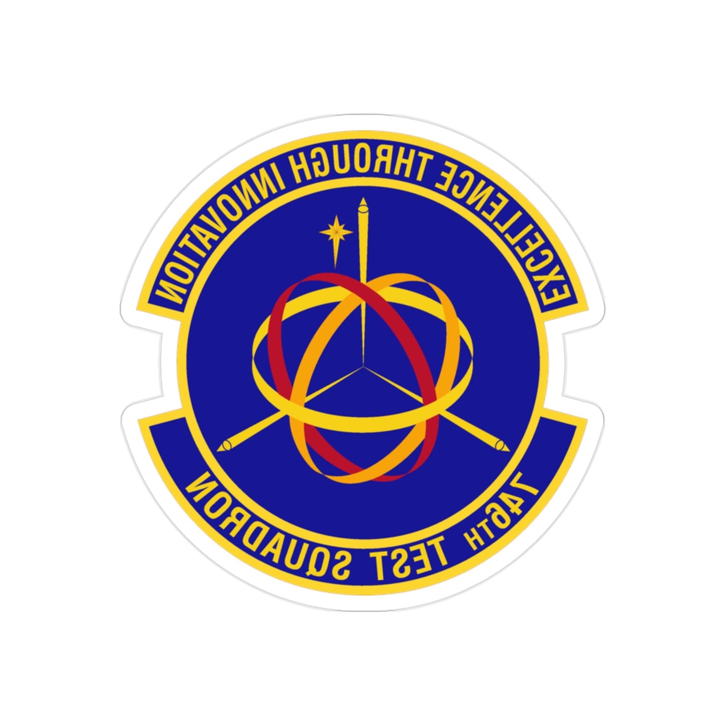 746th Test Squadron (U.S. Air Force) REVERSE PRINT Transparent STICKER-2" × 2"-The Sticker Space