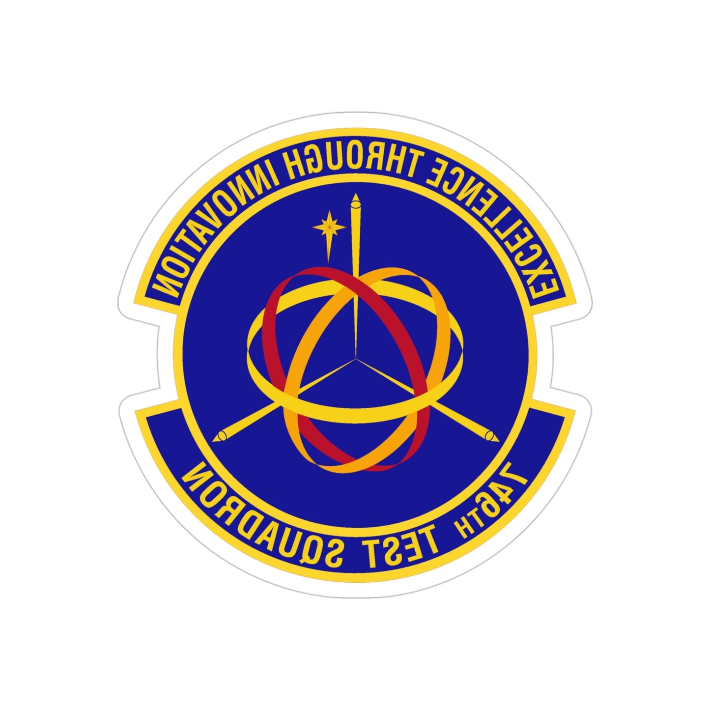 746th Test Squadron (U.S. Air Force) REVERSE PRINT Transparent STICKER-4" × 4"-The Sticker Space