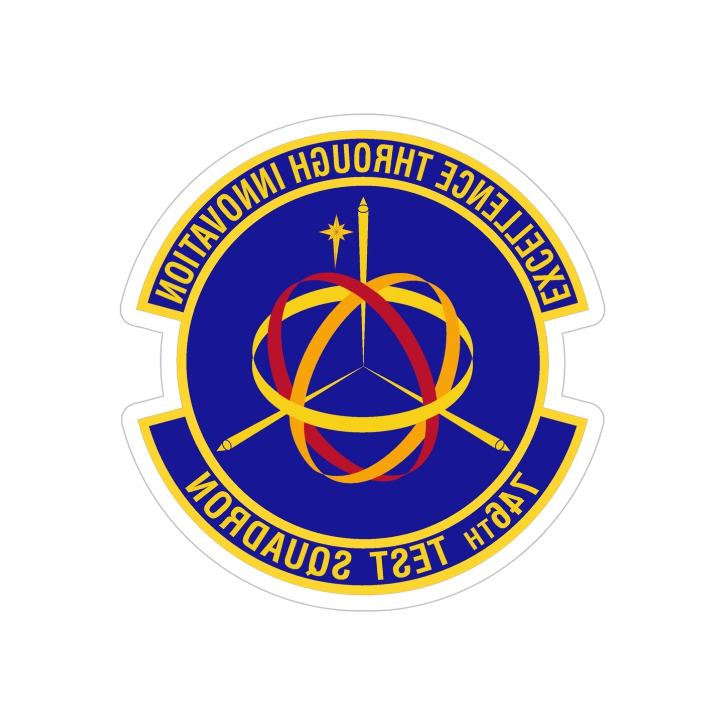 746th Test Squadron (U.S. Air Force) REVERSE PRINT Transparent STICKER-5" × 5"-The Sticker Space