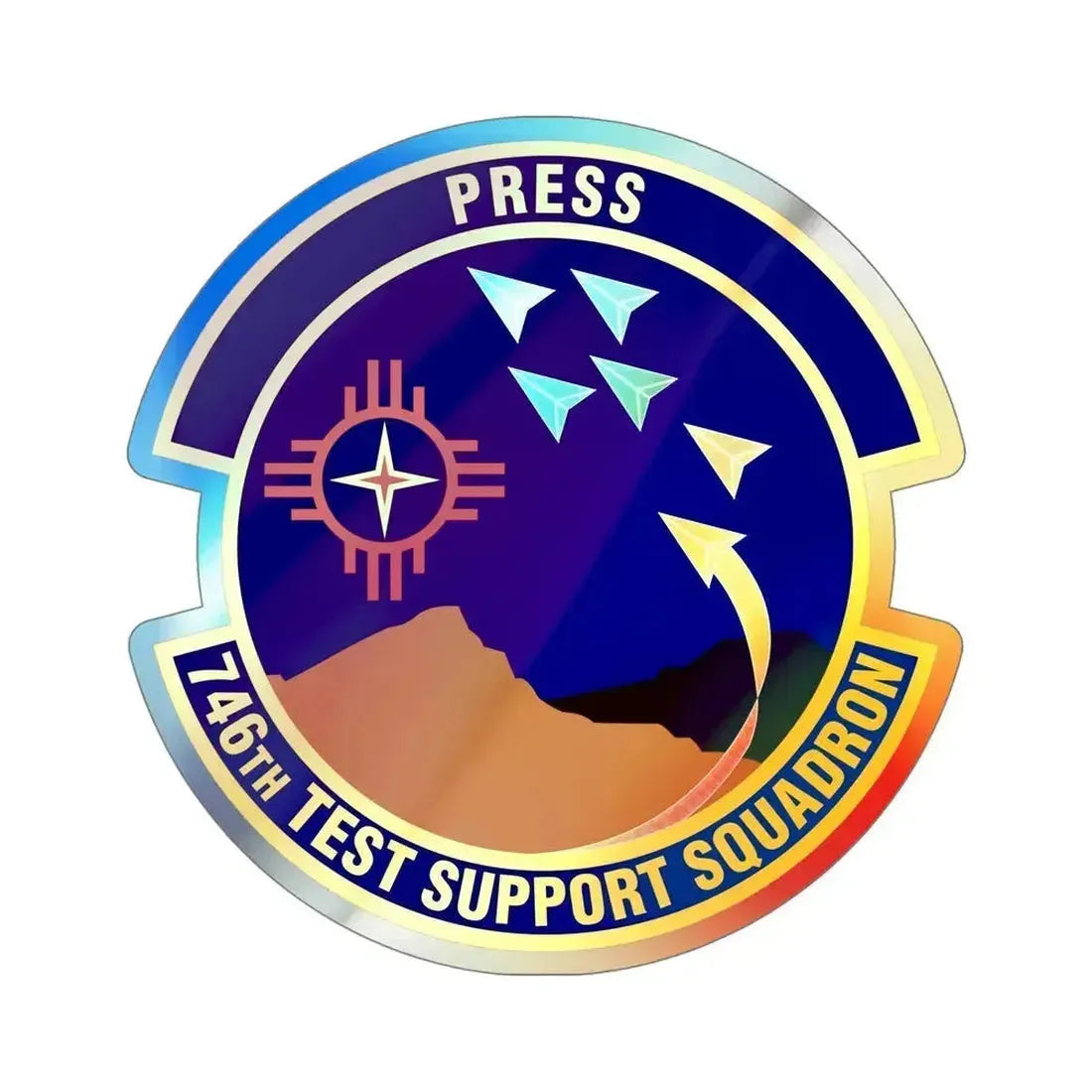 746th Test Support Squadron (U.S. Air Force) Holographic STICKER Die-Cut Vinyl Decal 5 Inch Holographic - The Sticker Space