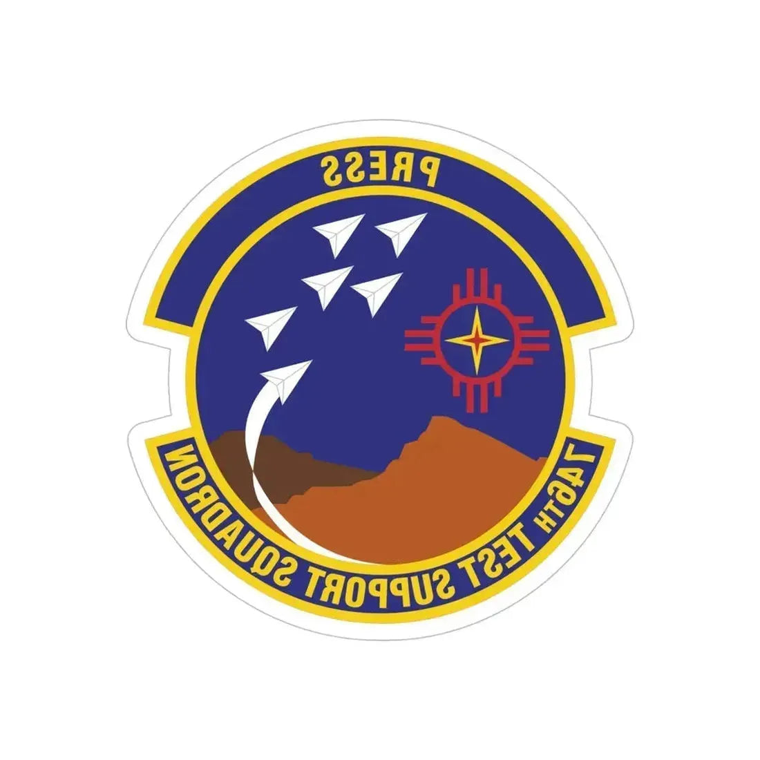 746th Test Support Squadron (U.S. Air Force) REVERSE PRINT Transparent Die-Cut STICKER 5 Inch Die-Cut Transparent - The Sticker Space