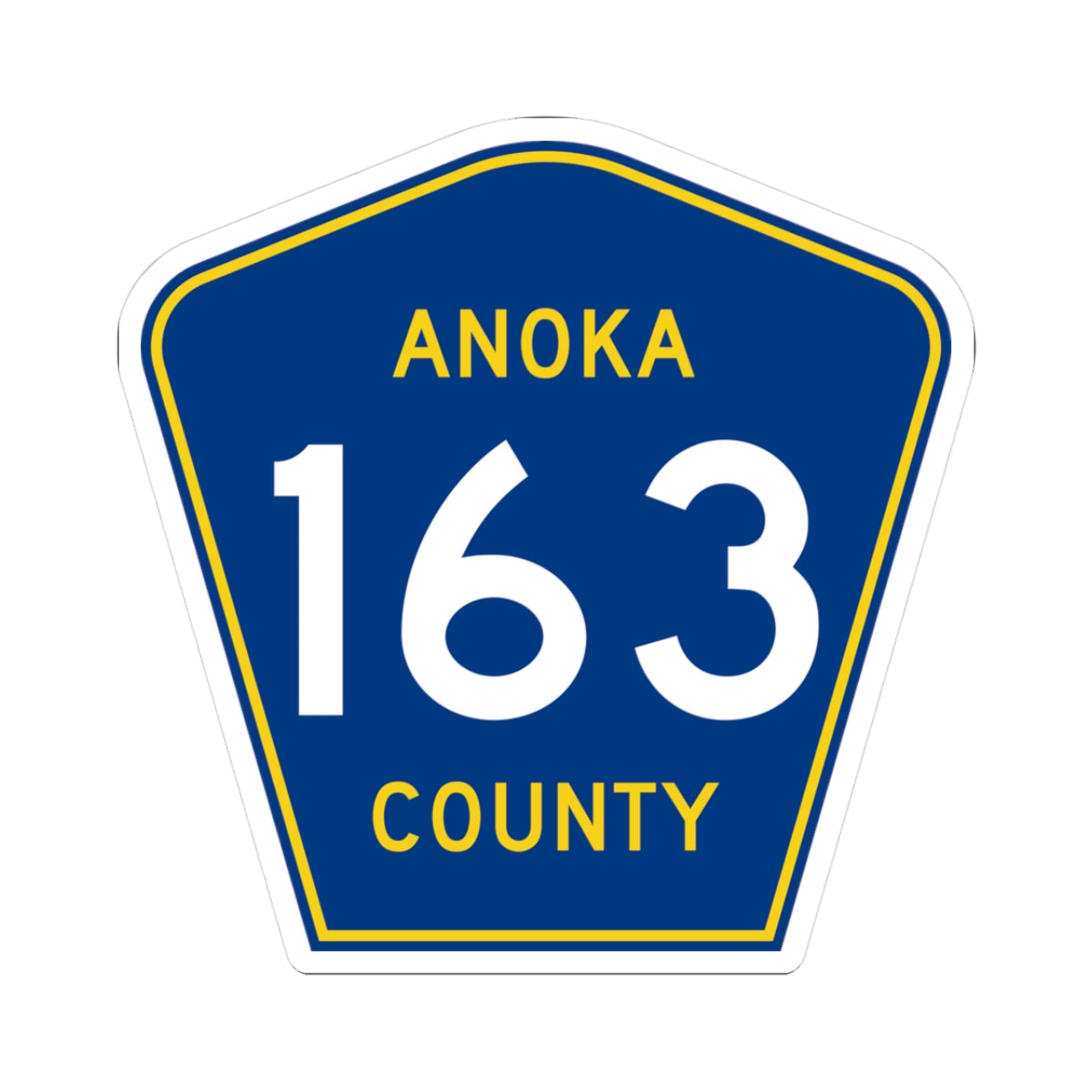 Anoka County 163 (Minnesota) (Road Sign) STICKER Vinyl Kiss-Cut Decal