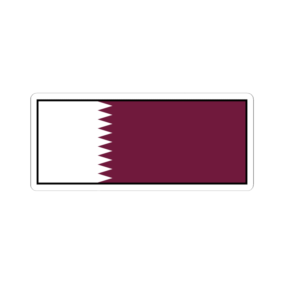 Flag of Qatar bordered (Qatar) STICKER Vinyl Kiss-Cut Decal
