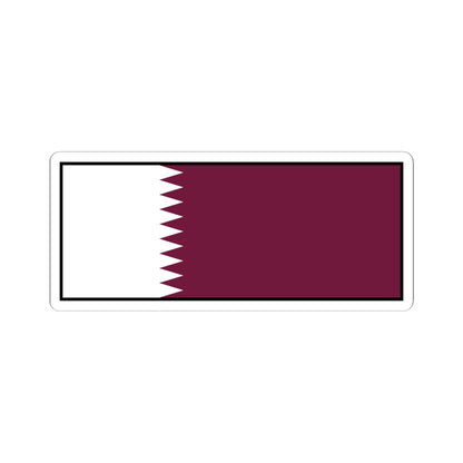 Flag of Qatar bordered (Qatar) STICKER Vinyl Kiss-Cut Decal