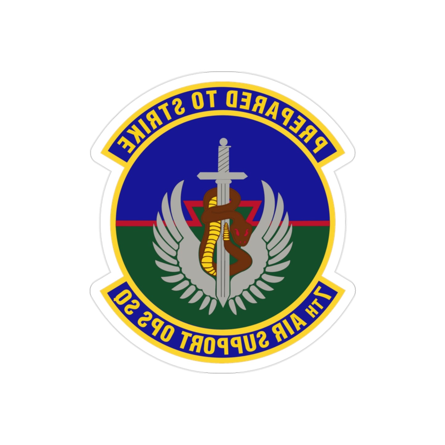 7th Air Support Operations Squadron (U.S. Air Force) REVERSE PRINT Transparent STICKER-2" × 2"-The Sticker Space