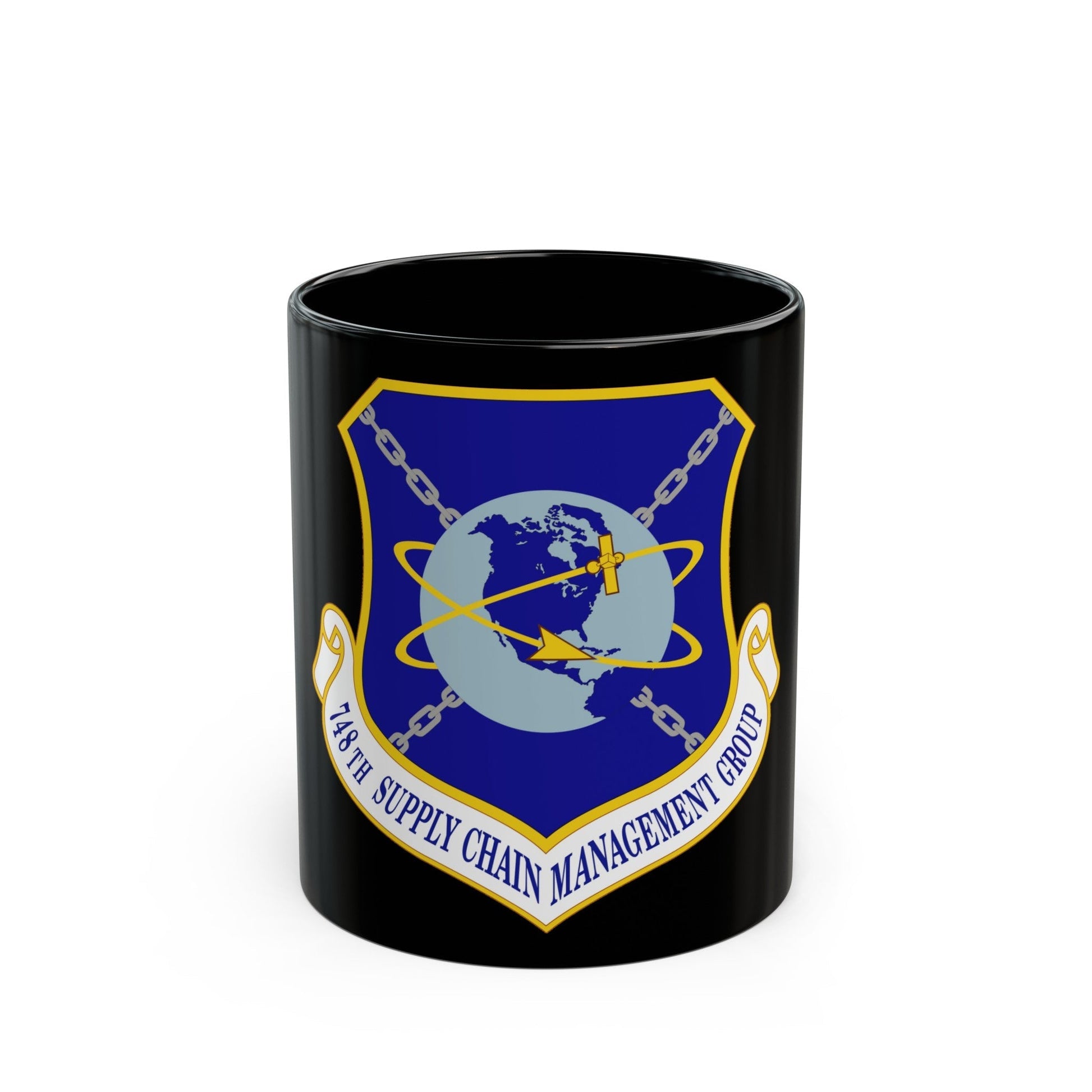 748 Supply Chain Management Group AFMC (U.S. Air Force) Black Coffee Mug-11oz-The Sticker Space