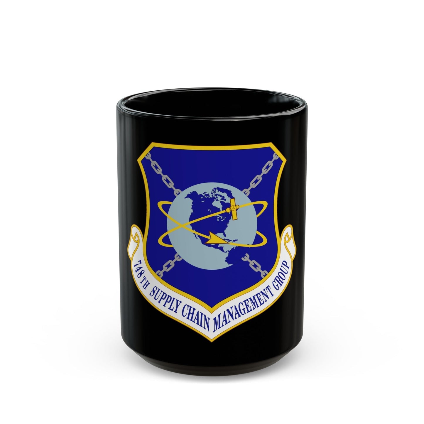 748 Supply Chain Management Group AFMC (U.S. Air Force) Black Coffee Mug-15oz-The Sticker Space