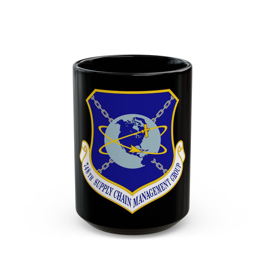 748 Supply Chain Management Group AFMC (U.S. Air Force) Black Coffee Mug-15oz-The Sticker Space