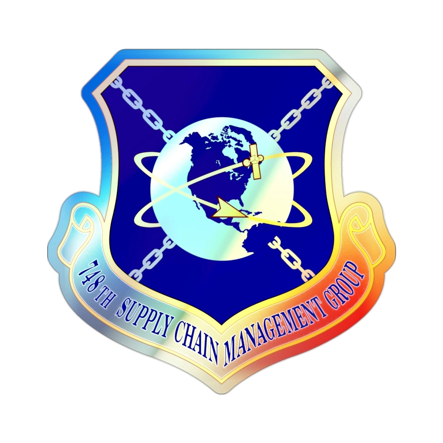 748 Supply Chain Management Group AFMC (U.S. Air Force) Holographic STICKER Die-Cut Vinyl Decal-2 Inch-The Sticker Space