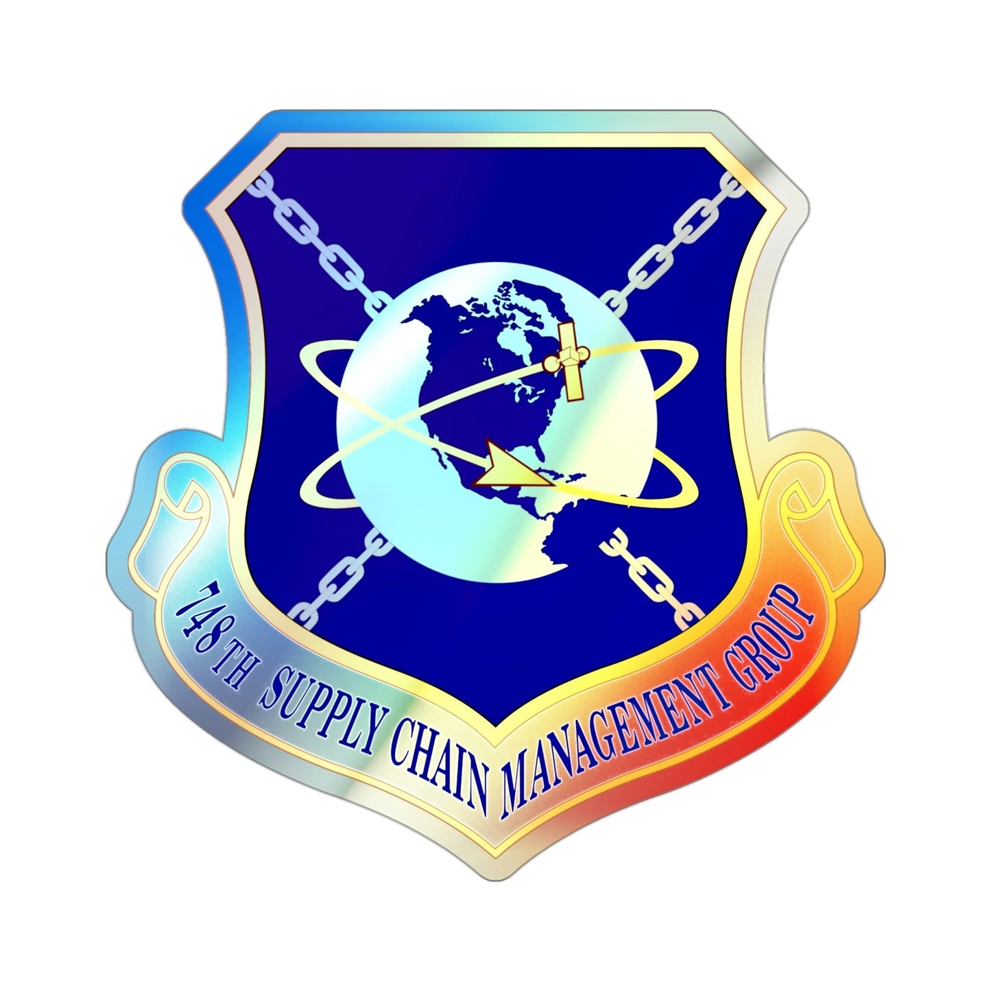 748 Supply Chain Management Group AFMC (U.S. Air Force) Holographic STICKER Die-Cut Vinyl Decal-3 Inch-The Sticker Space