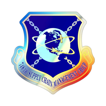 748 Supply Chain Management Group AFMC (U.S. Air Force) Holographic STICKER Die-Cut Vinyl Decal-4 Inch-The Sticker Space