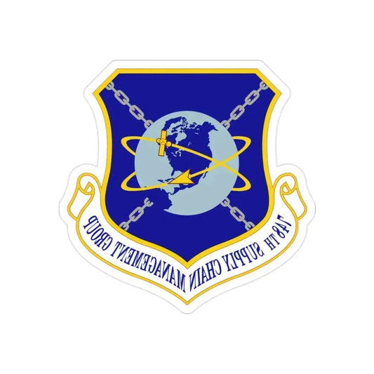 748 Supply Chain Management Group AFMC (U.S. Air Force) REVERSE PRINT Transparent Die-Cut STICKER 2 Inch Die-Cut Transparent - The Sticker Space