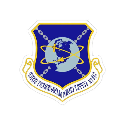 748 Supply Chain Management Group AFMC (U.S. Air Force) REVERSE PRINT Transparent Die-Cut STICKER - The Sticker Space
