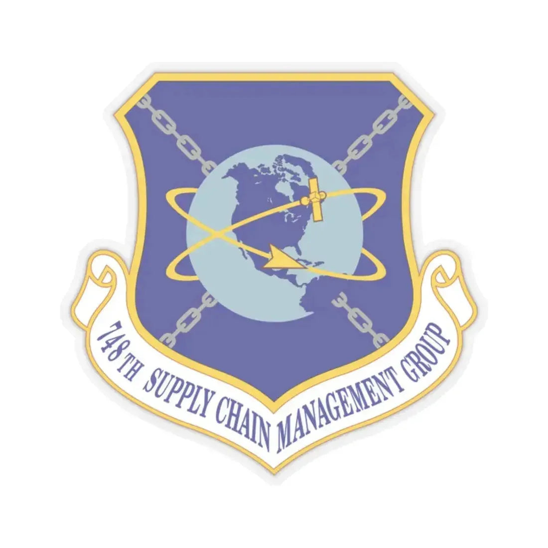 748 Supply Chain Management Group AFMC (U.S. Air Force) STICKER Vinyl Kiss-Cut Decal 2 Inch Transparent - The Sticker Space
