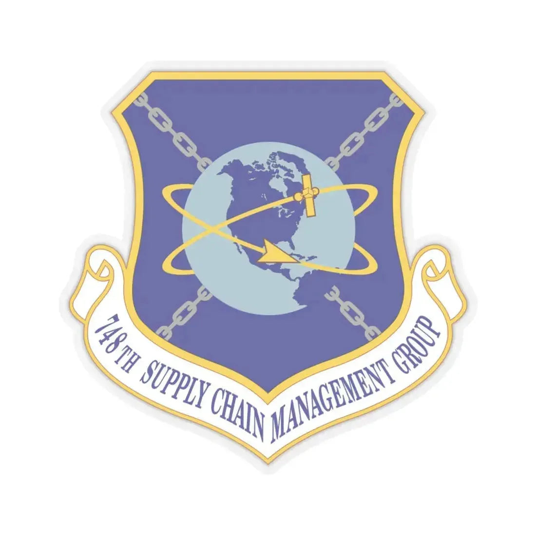 748 Supply Chain Management Group AFMC (U.S. Air Force) STICKER Vinyl Kiss-Cut Decal 4 Inch Transparent - The Sticker Space