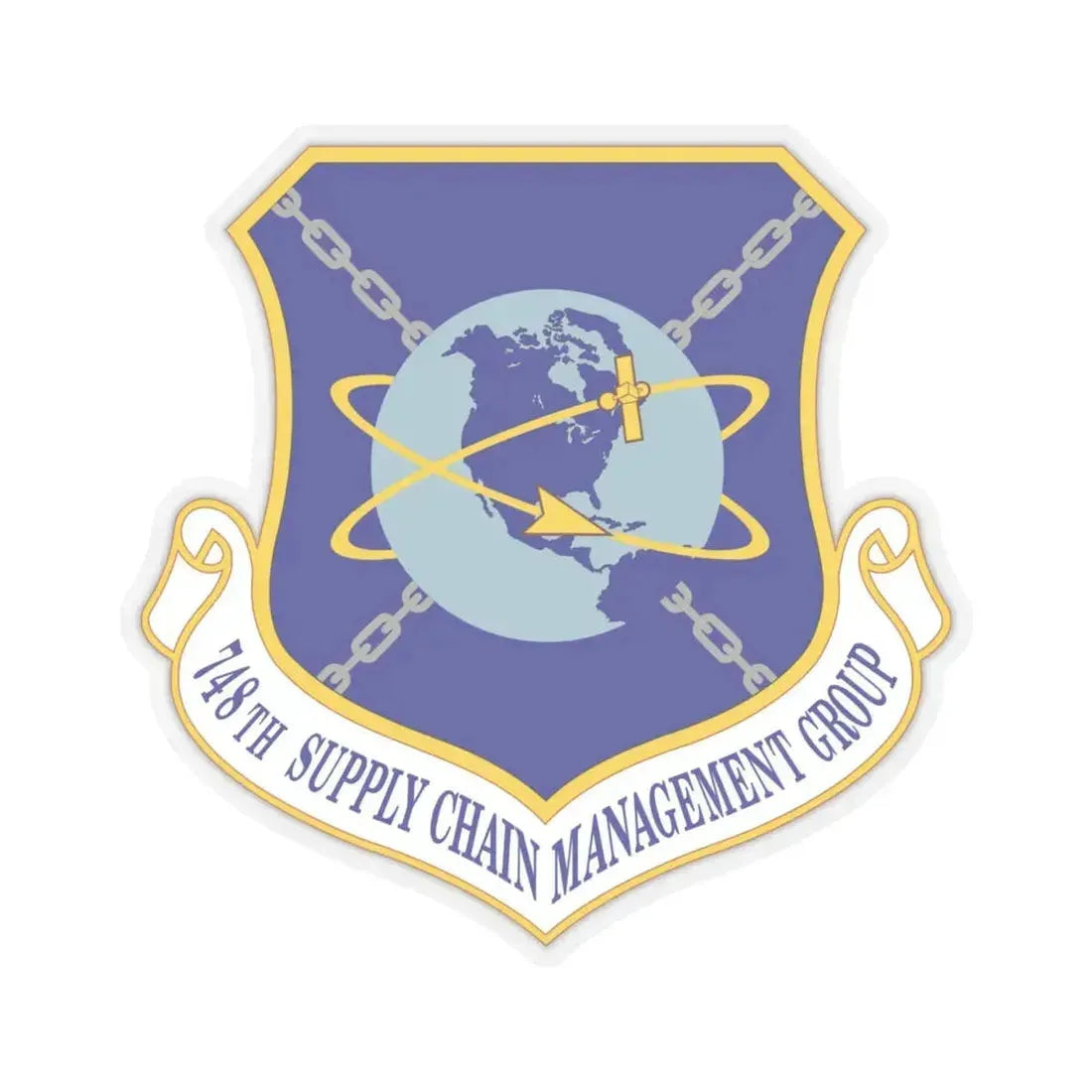 748 Supply Chain Management Group AFMC (U.S. Air Force) STICKER Vinyl Kiss-Cut Decal 6 Inch Transparent - The Sticker Space
