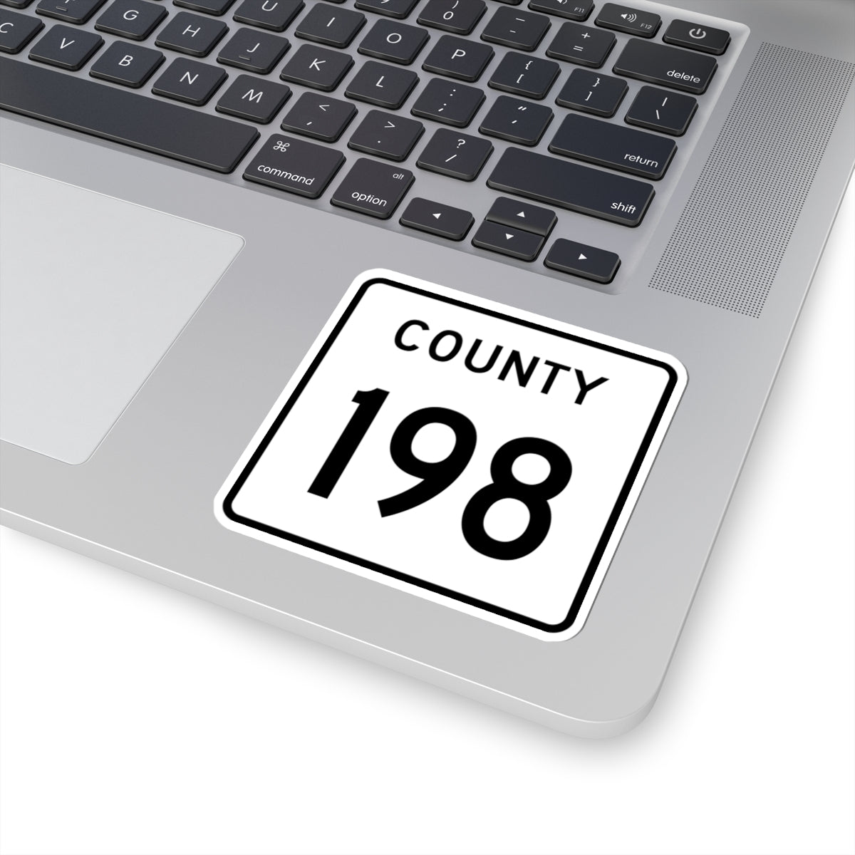 County 198 square (Minnesota) (Road Sign) STICKER Vinyl Kiss-Cut Decal