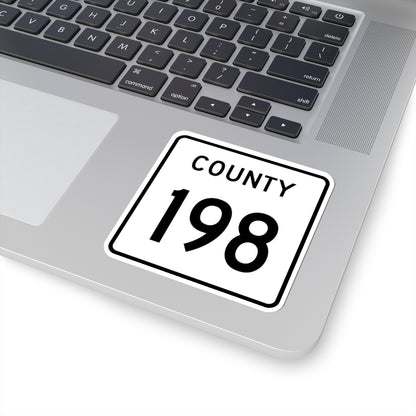 County 198 square (Minnesota) (Road Sign) STICKER Vinyl Kiss-Cut Decal