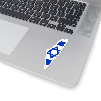 Flag map of Israel including Palestinian territories (Israel) STICKER Vinyl Kiss-Cut Decal