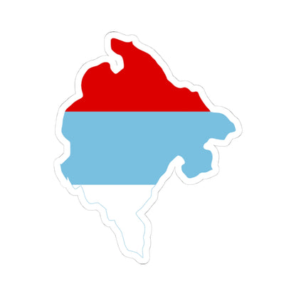 Flag-map of Montenegro 1993-2004 (Montenegro) STICKER Vinyl Kiss-Cut Decal