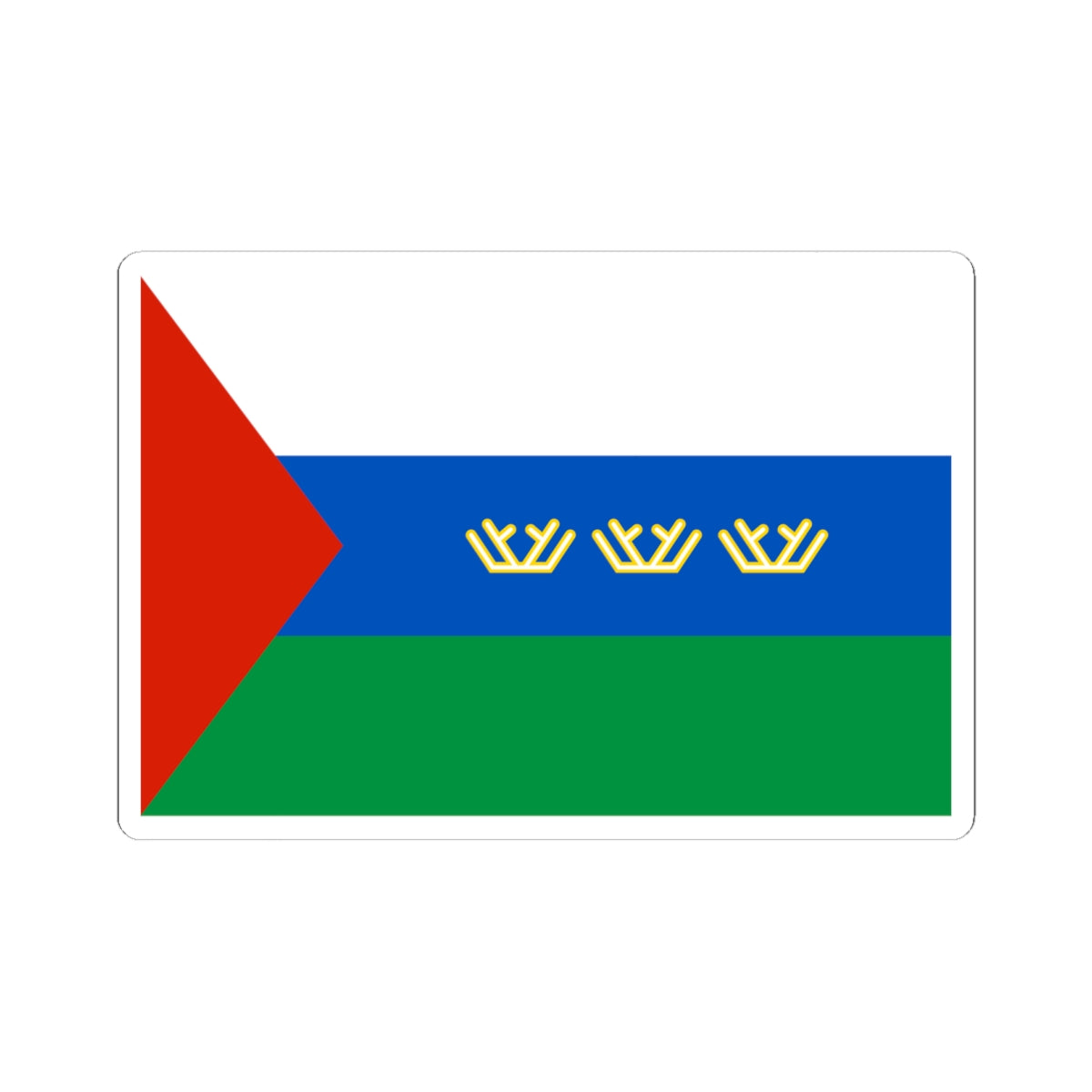 Flag of Tyumen Oblast 1995-2008 (Russia) STICKER Vinyl Kiss-Cut Decal