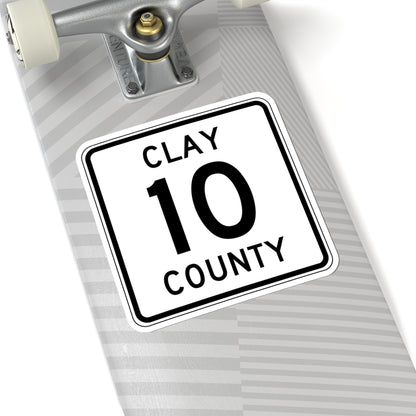 Clay County 10 MN (Minnesota) (Road Sign) STICKER Vinyl Kiss-Cut Decal