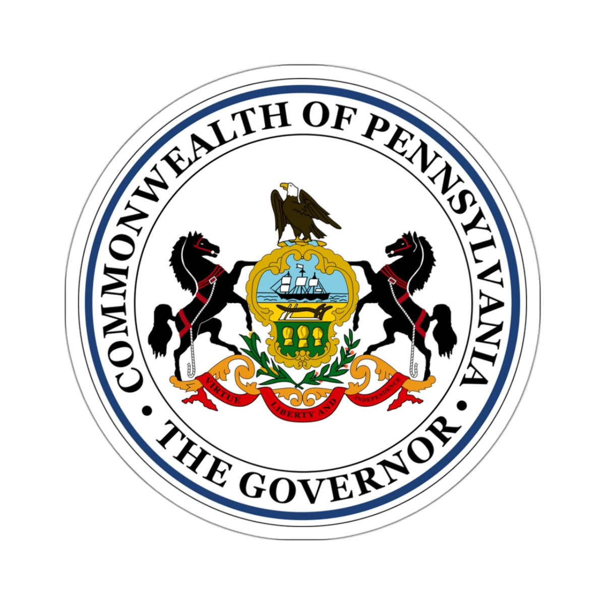 Seal of the Governor of Pennsylvania - STICKER Vinyl Kiss-Cut Decal