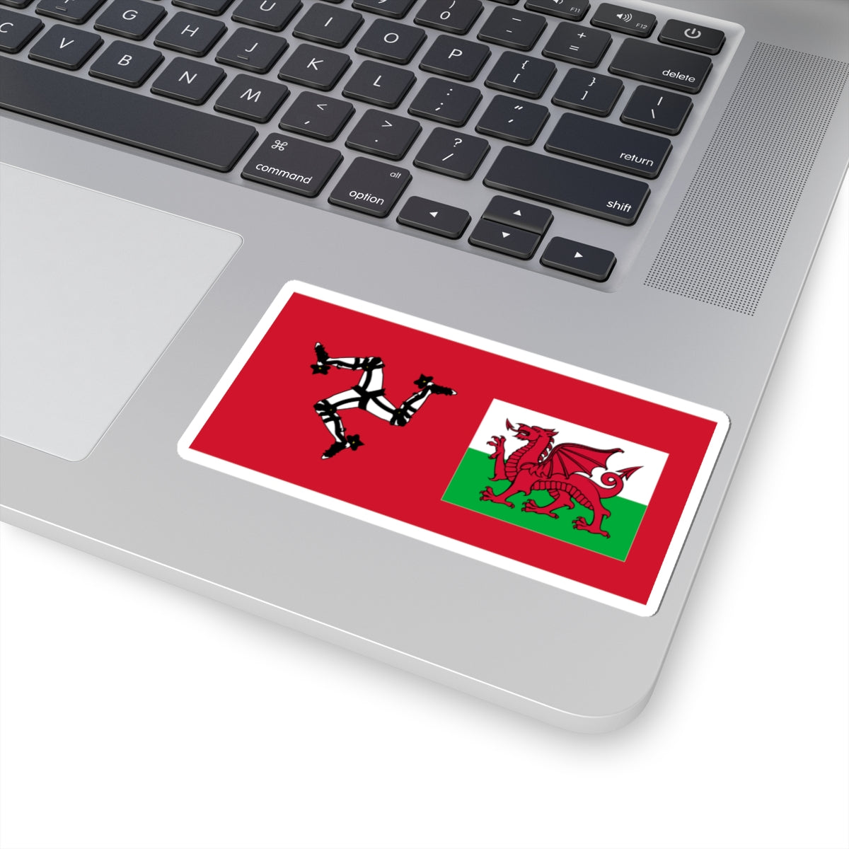 Flag of Manaw Mann and Cymru Wales (United Kingdom) STICKER Vinyl Kiss-Cut Decal