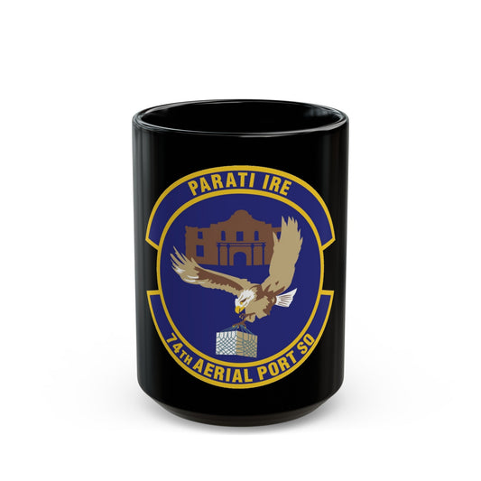 74th Aerial Port Squadron (U.S. Air Force) Black Coffee Mug-15oz-The Sticker Space