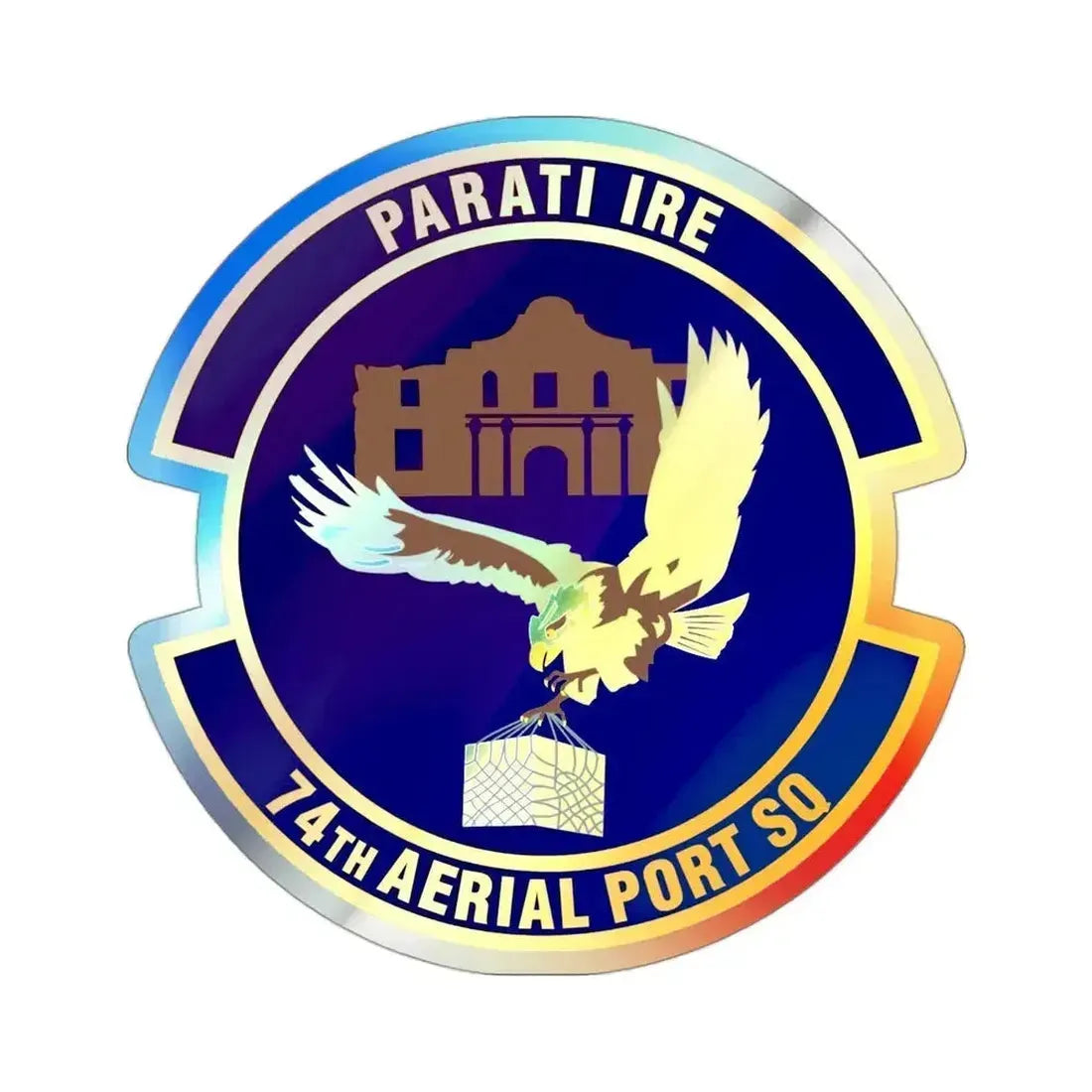 74th Aerial Port Squadron (U.S. Air Force) Holographic STICKER Die-Cut Vinyl Decal 3 Inch Holographic - The Sticker Space
