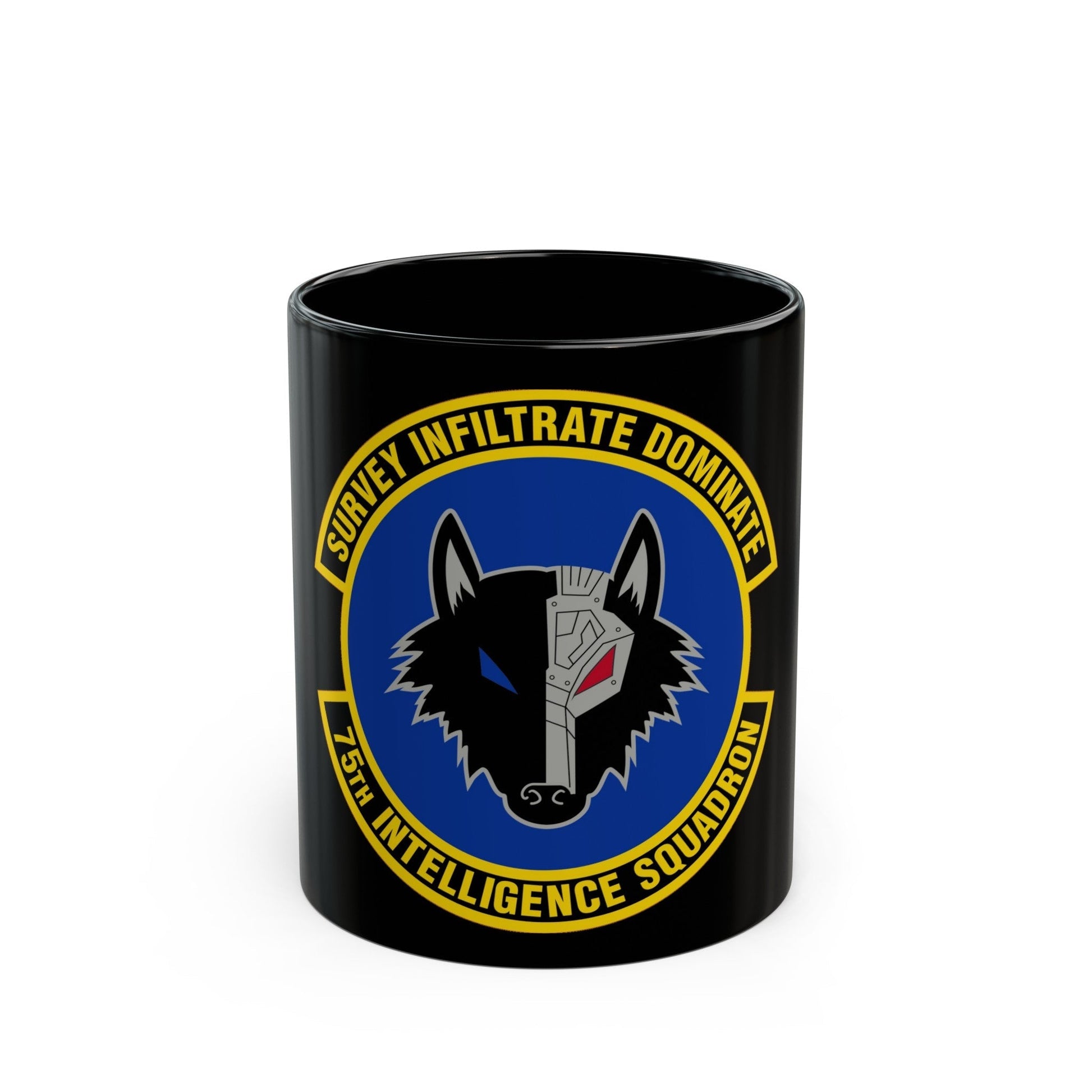 75 Intelligence Squadron ACC (U.S. Air Force) Black Coffee Mug-11oz-The Sticker Space