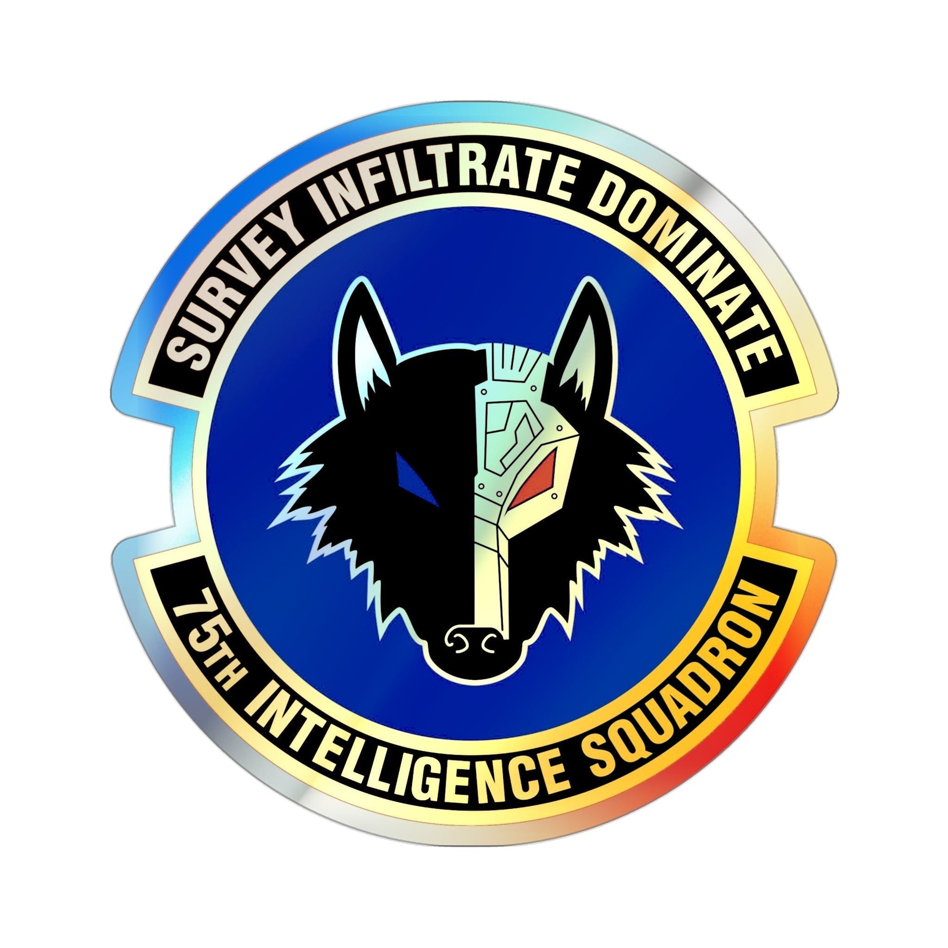 75 Intelligence Squadron ACC (U.S. Air Force) Holographic STICKER Die-Cut Vinyl Decal-3 Inch-The Sticker Space