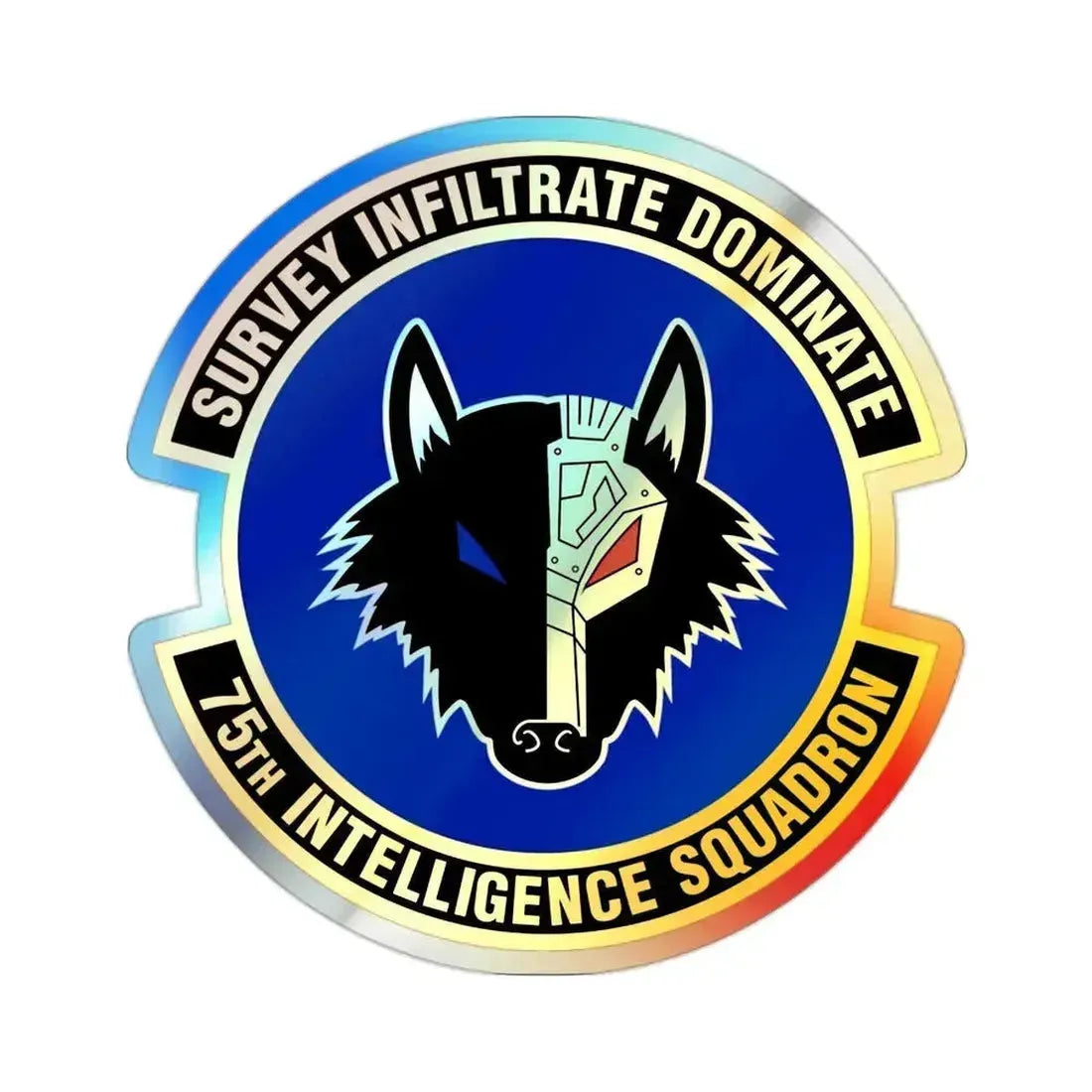 75 Intelligence Squadron ACC (U.S. Air Force) Holographic STICKER Die-Cut Vinyl Decal 2 Inch Holographic - The Sticker Space
