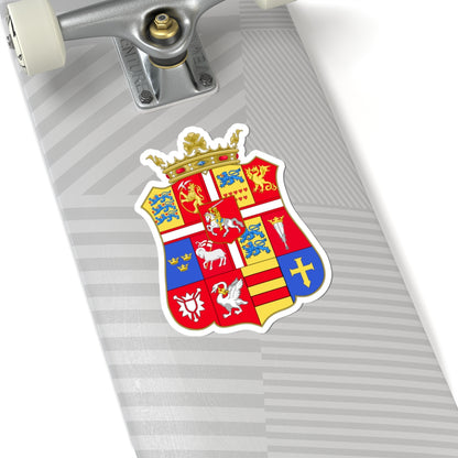 Armoiries Fréderic II du Danemark simple (Denmark) (Coat of Arms) STICKER Vinyl Kiss-Cut Decal