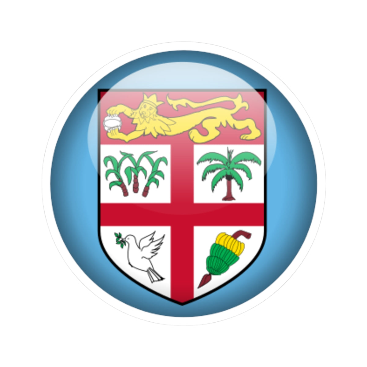 Flag orb Fiji (Fiji) STICKER Vinyl Kiss-Cut Decal